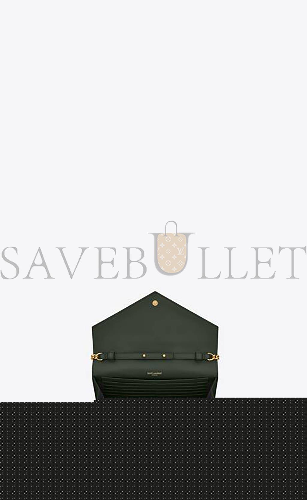 YSL CASSANDRE MATELASSÉ CHAIN WALLET IN GRAIN DE POUDRE EMBOSSED LEATHER 377828BOW013051 (22.5*14*4cm)