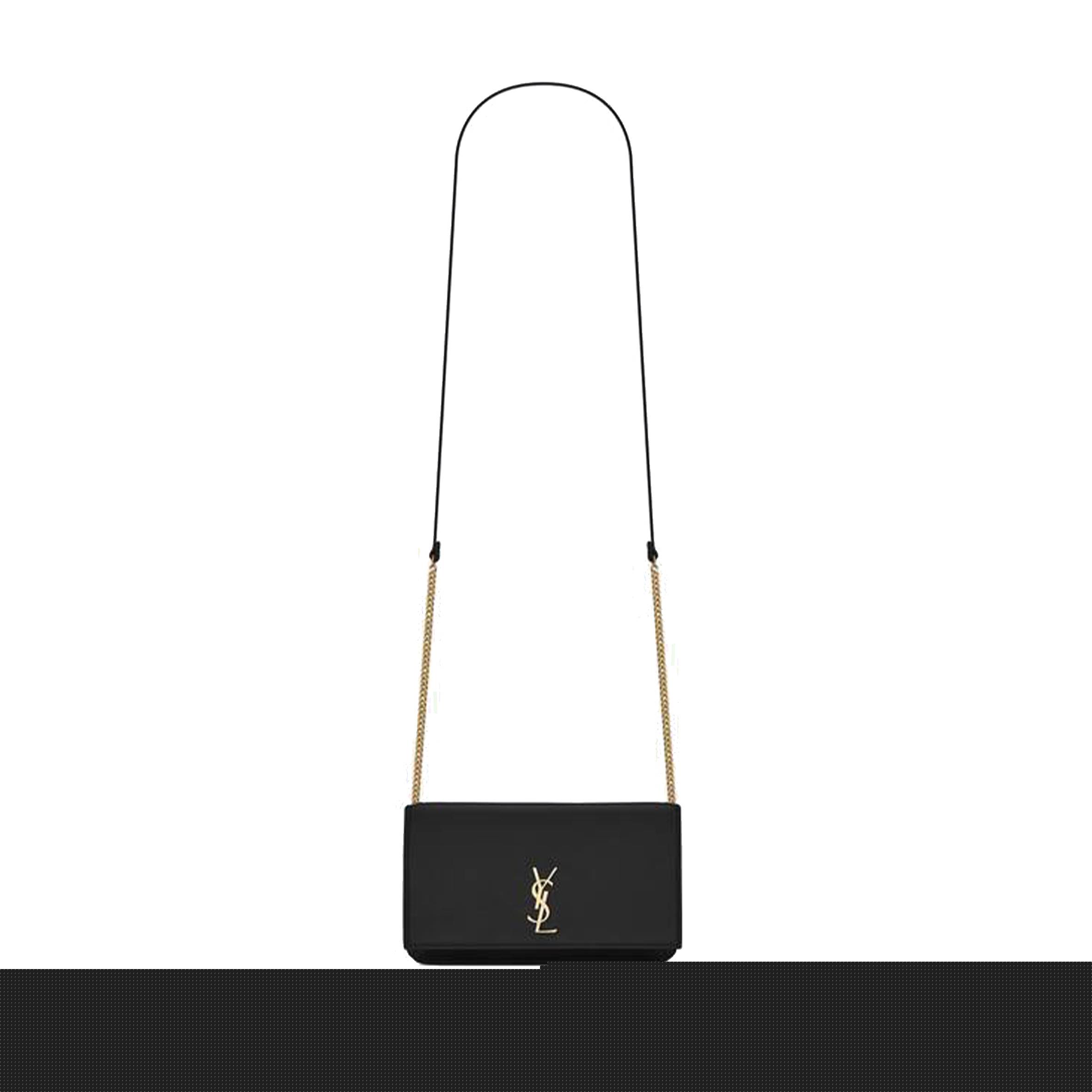 YSL CASSANDRE PHONE HOLDER WITH STRAP IN SMOOTH LEATHER 6350950U40J1000 (18*11*2.5cm)
