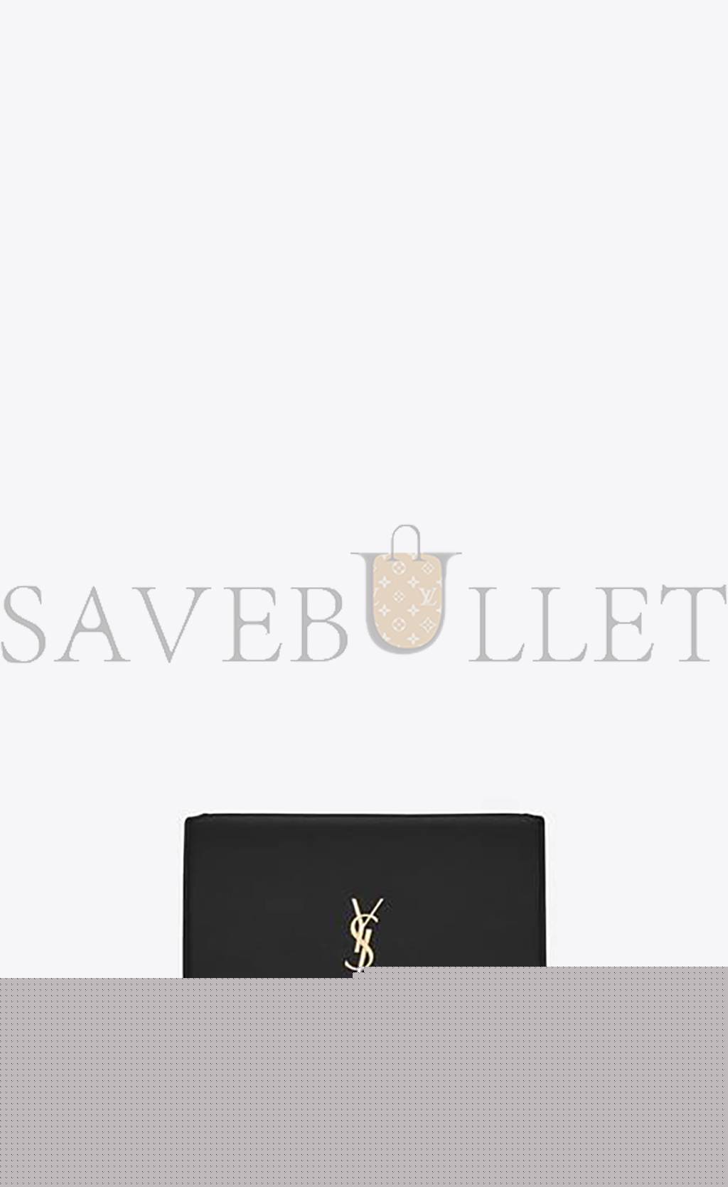YSL CASSANDRE PHONE HOLDER WITH STRAP IN SMOOTH LEATHER 6350950U40J1000 (18*11*2.5cm)