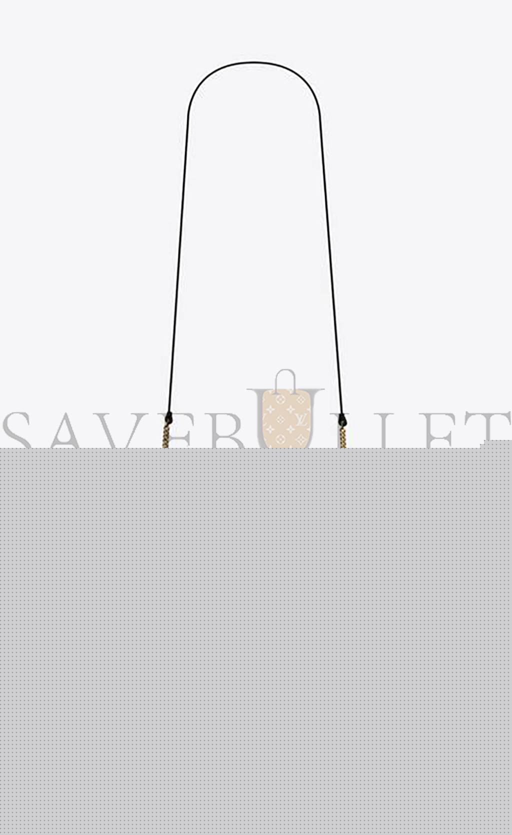 YSL CASSANDRE PHONE HOLDER WITH STRAP IN SHINY CROCODILE-EMBOSSED LEATHER 635095DND1J1000 (18*11*2.5cm)