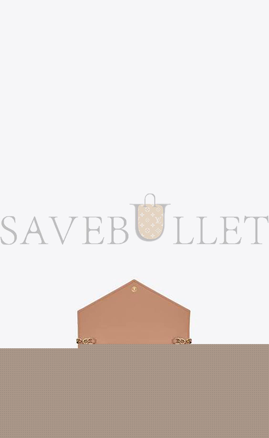 YSL CASSANDRE MATELASSÉ ENVELOPE CHAIN WALLET IN GRAIN DE POUDRE EMBOSSED LEATHER 695108BOW019830 (19*12.5*3.5cm)