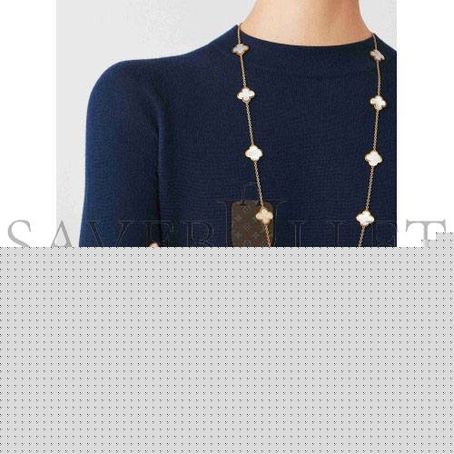 VAN CLEEF ARPELS PURE ALHAMBRA LONG NECKLACE, 14 MOTIFS - YELLOW GOLD, MOTHER-OF-PEARL VCARA39900