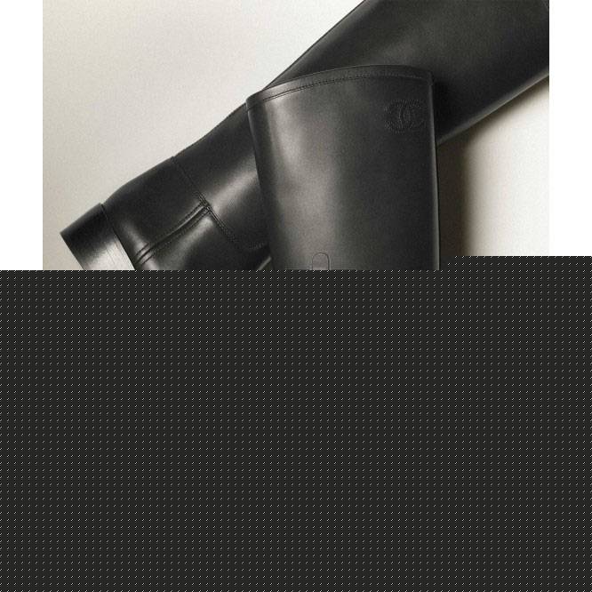 Ch*el high boots calfskin black g39212 x56669 94305
