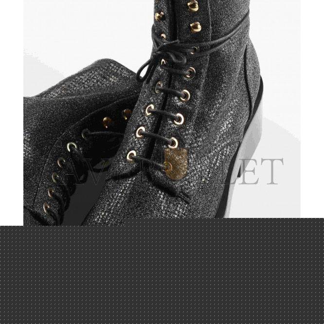 Ch*el lace-ups fabric & grosgrainblack g39162 y55902 94305