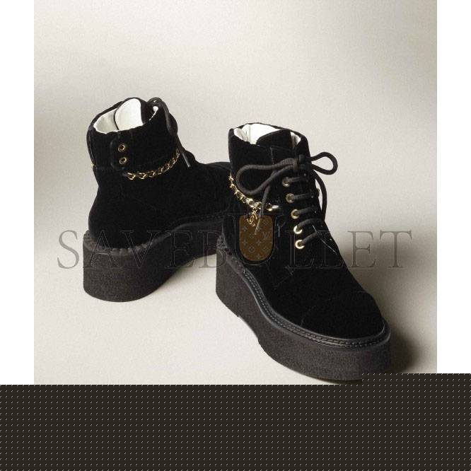 Ch*el lace-ups velvet & metalblack g39332 x56706 94305
