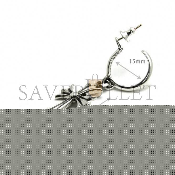 CHROME HEARTS TINY CROSS HOOP EARRING
