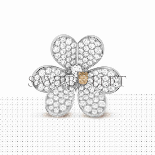 VAN CLEEF ARPELS FRIVOLE CLIP PENDANT, VERY LARGE MODEL - WHITE GOLD, DIAMOND  VCARP6L600