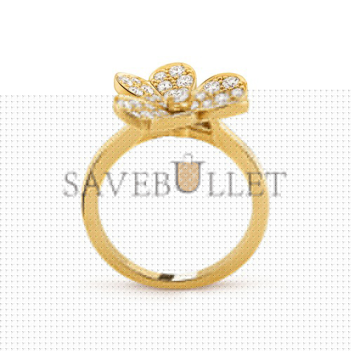VAN CLEEF ARPELS FRIVOLE RING, 1 FLOWER, SMALL MODEL - YELLOW GOLD, DIAMOND  VCARP2V000