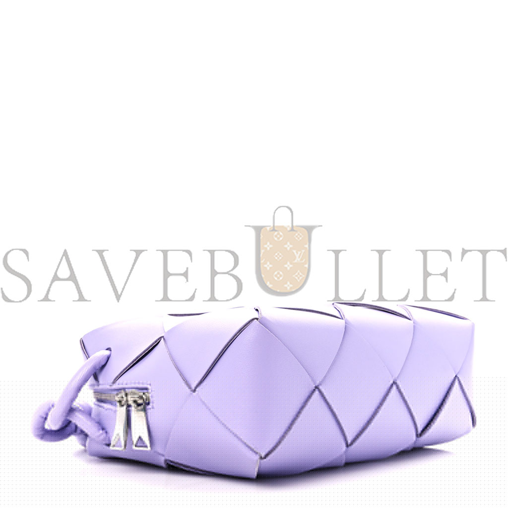 bo*te*ga Ve*ne*ta lambskin maxi intreccio small cassette camera bag wisteria 1441907 (23*15*8cm)