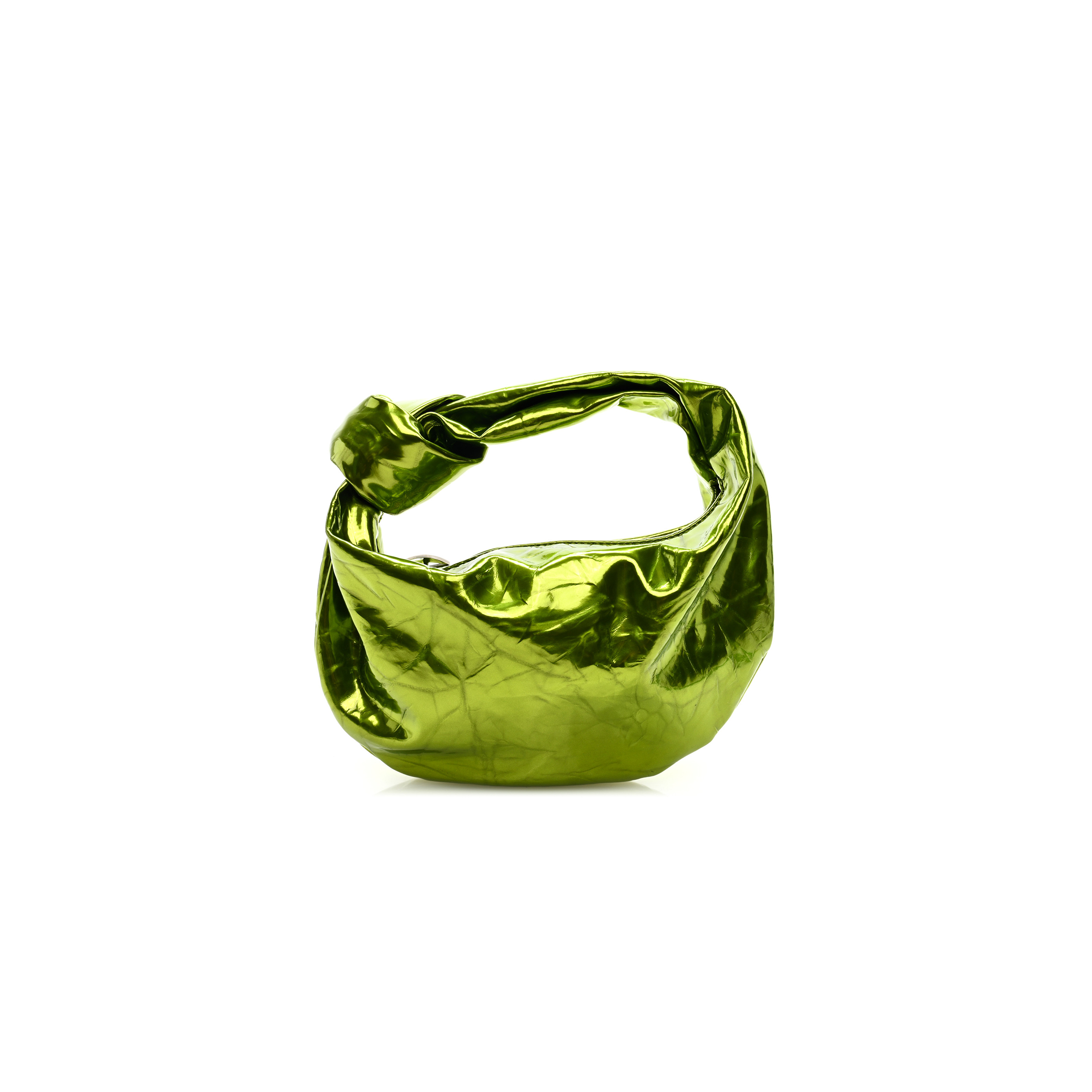 bo*te*ga Ve*ne*ta metallic crushed calfskin mini jodie chlorophyll  (26*13*5cm)
