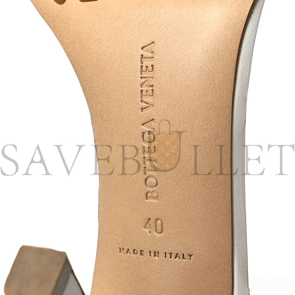 bo*te*ga Ve*ne*ta lambskin stretch multi strap 90mm sandals 40 optic white