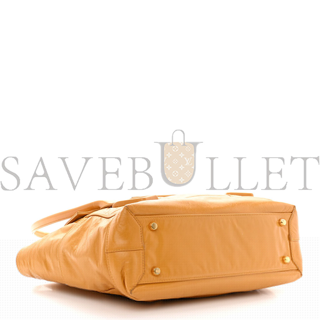 bo*te*ga Ve*ne*ta paper calfskin maxi intrecciato medium arco slouch yellow (32*27*11cm)