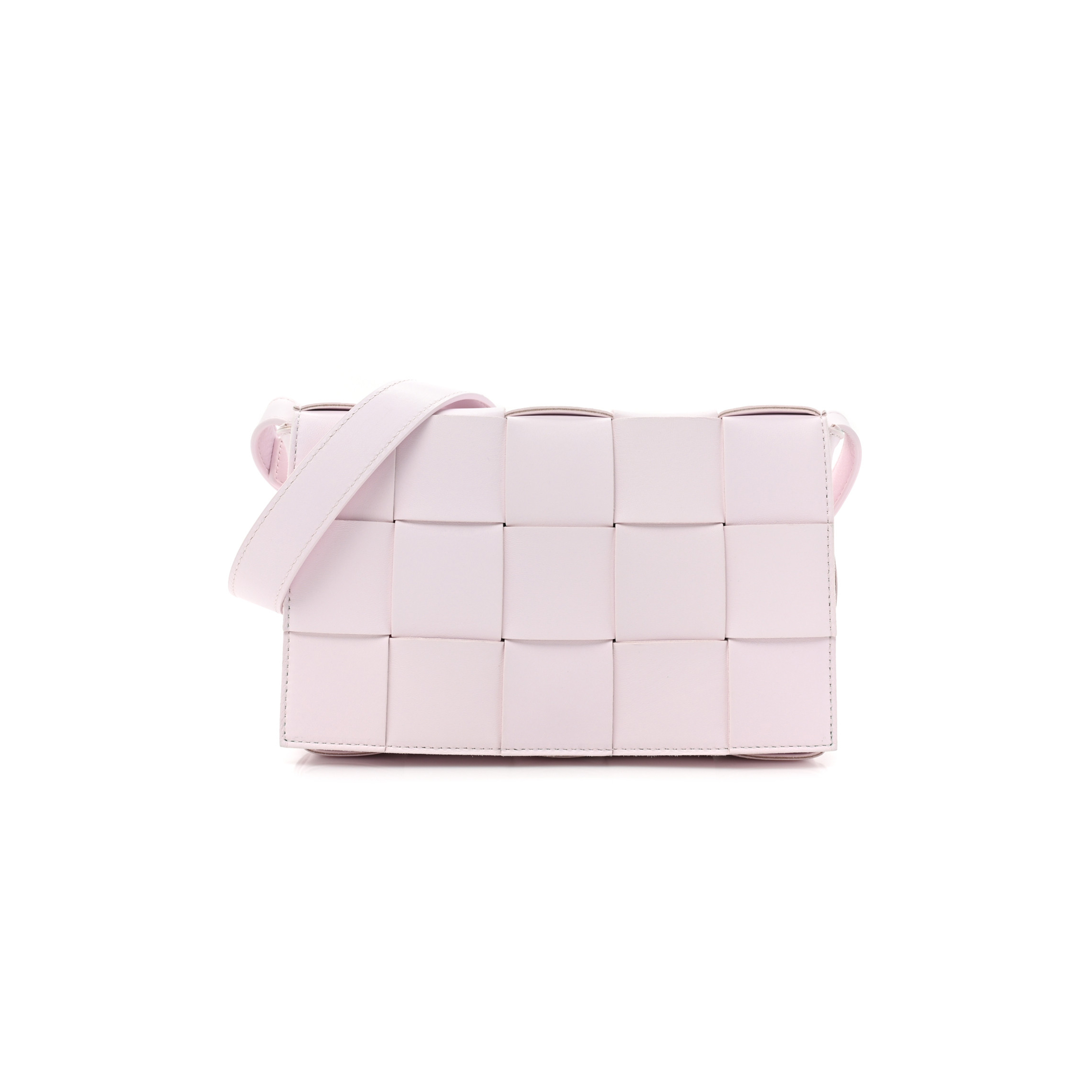 bo*te*ga Ve*ne*ta lambskin maxi intrecciato cassette crossbody bag bliss washed  (23*15*5.5cm)