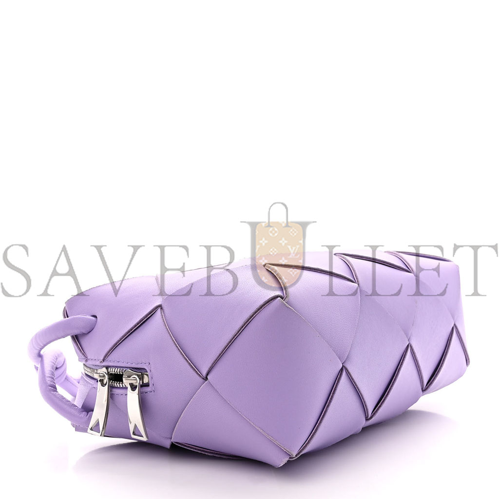 bo*te*ga Ve*ne*ta lambskin maxi intrecciato small cassette camera bag wisteria  (22*14*7cm)