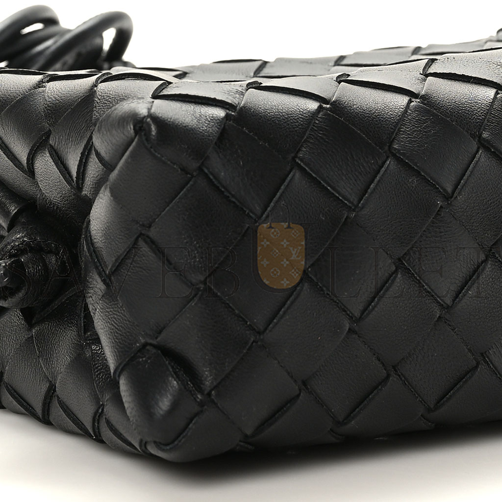 bo*te*ga Ve*ne*ta nappa intrecciato mini loop camera bag black  (17*11*8cm)