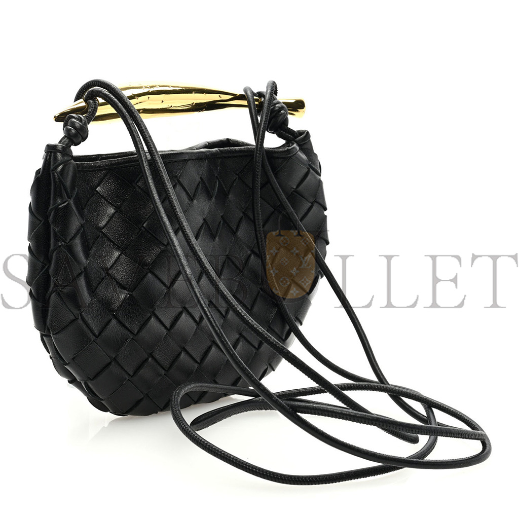 bo*te*ga Ve*ne*ta nappa intrecciato mini sardine bag black  (20*14*3cm)
