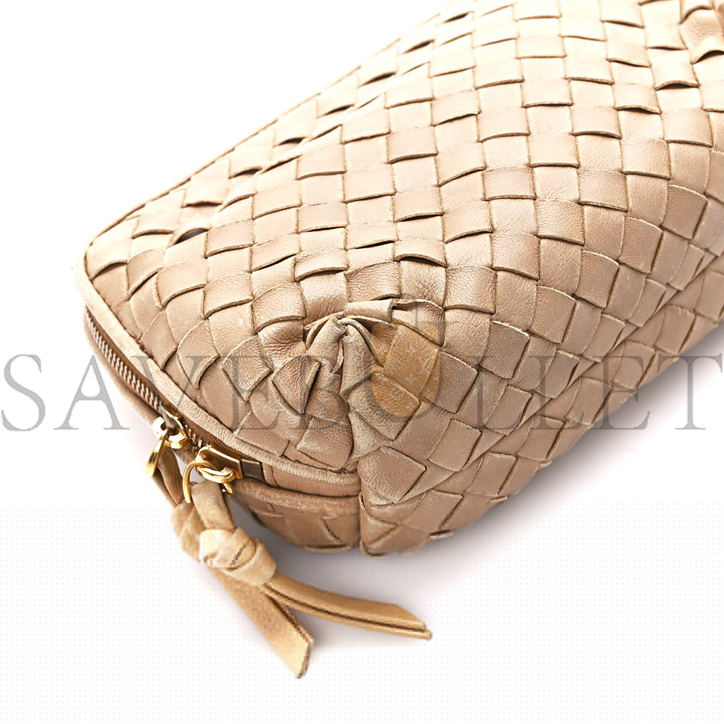 bo*te*ga Ve*ne*ta nappa intrecciato small cosmetic pouch camel  (17*10*8cm)