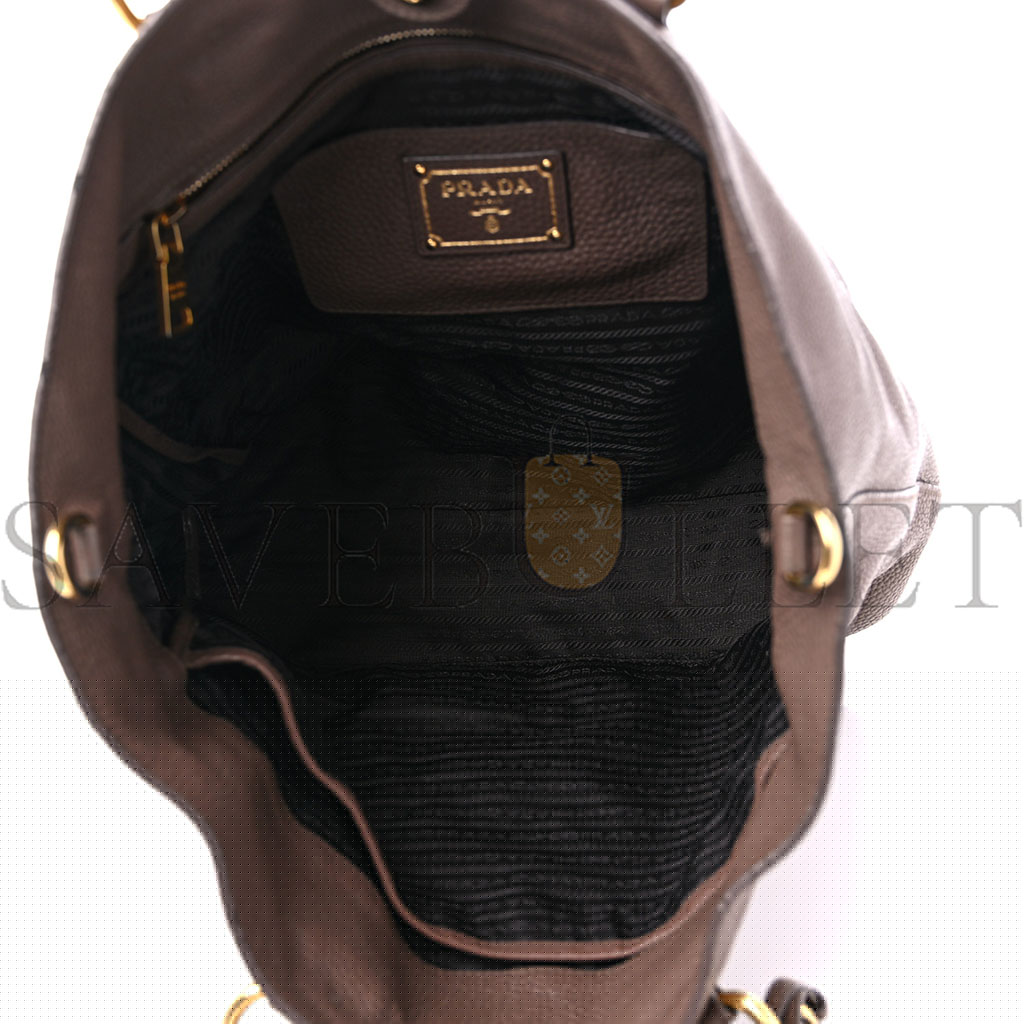 Pra*a vitello daino shopping tote palissandro (35*34*13cm)