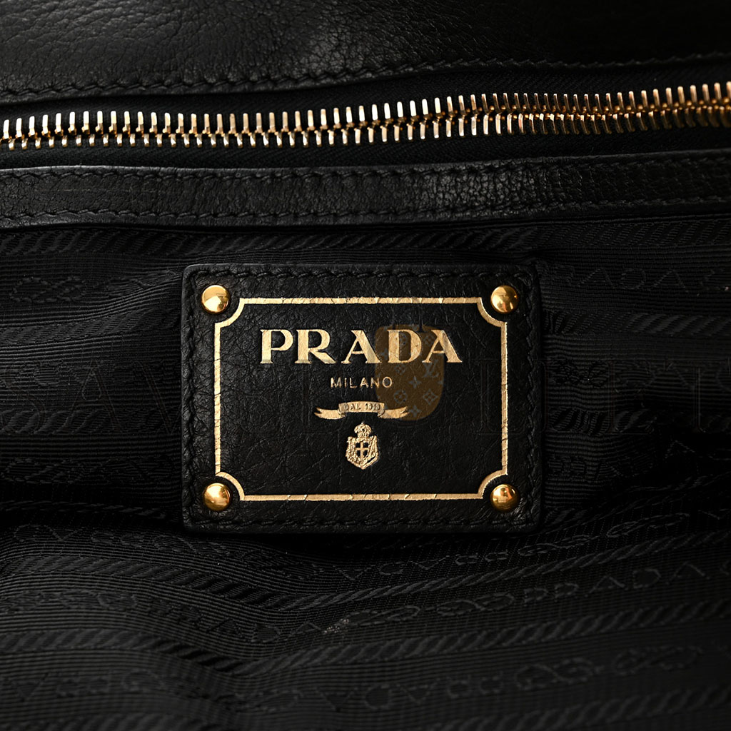 Pra*a vitello daino tote black (39*28*17cm)