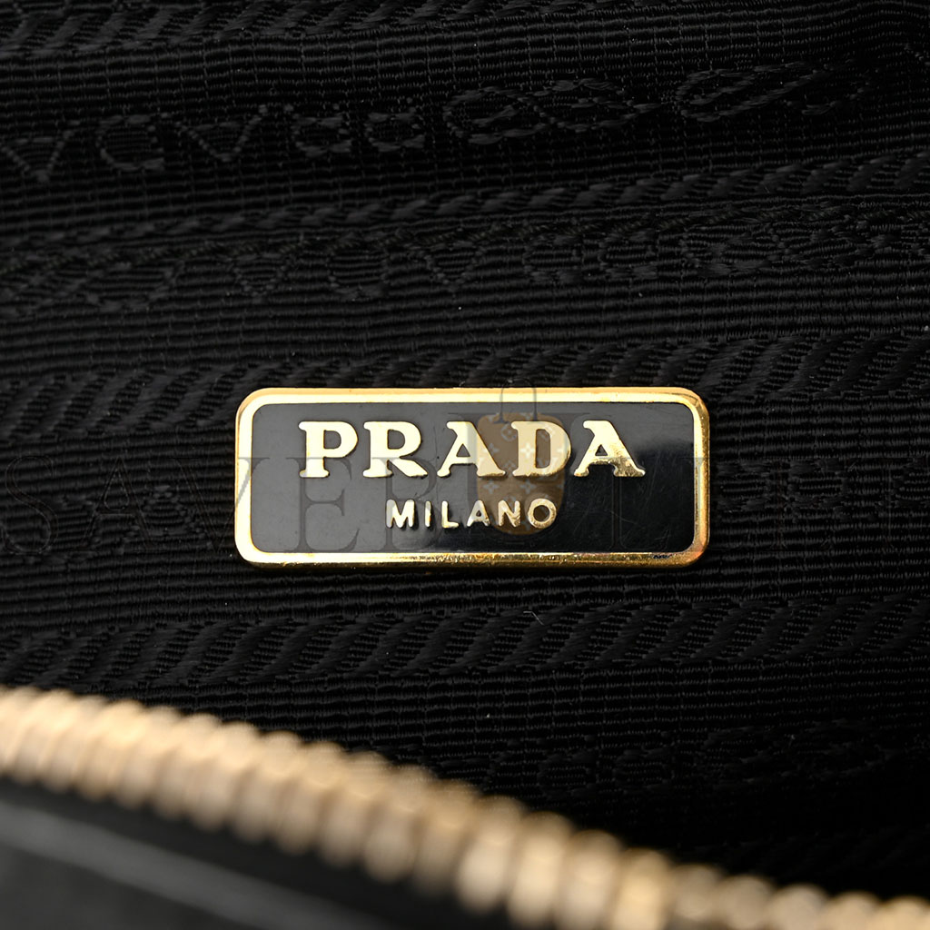 Pra*a vitello daino mini camera crossbody black (16*10*6cm)