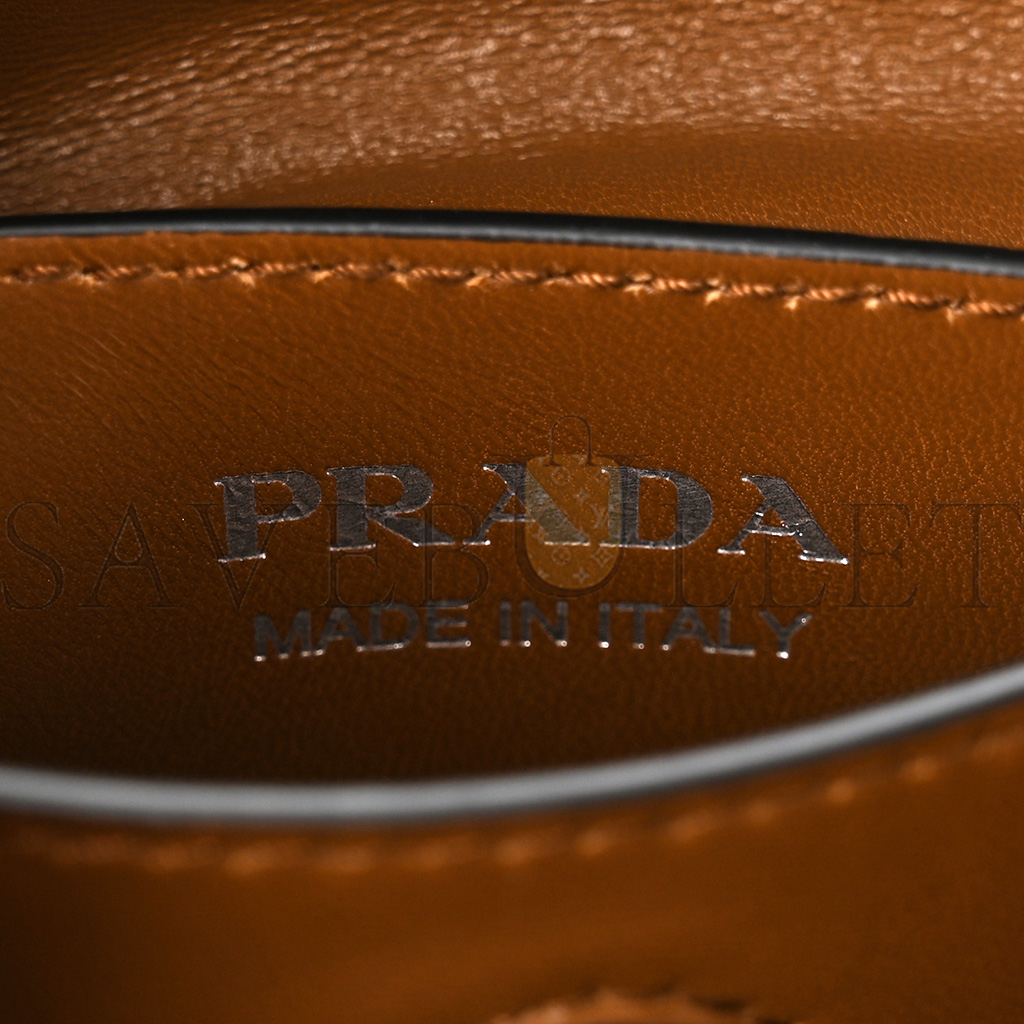 Pra*a vitello daino soft mini double bag caramel (25*18*10cm)