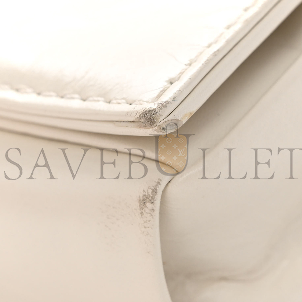 bo*te*ga Ve*ne*ta paper calfskin intrecciato cassette belt bag white  (18*10*4cm)