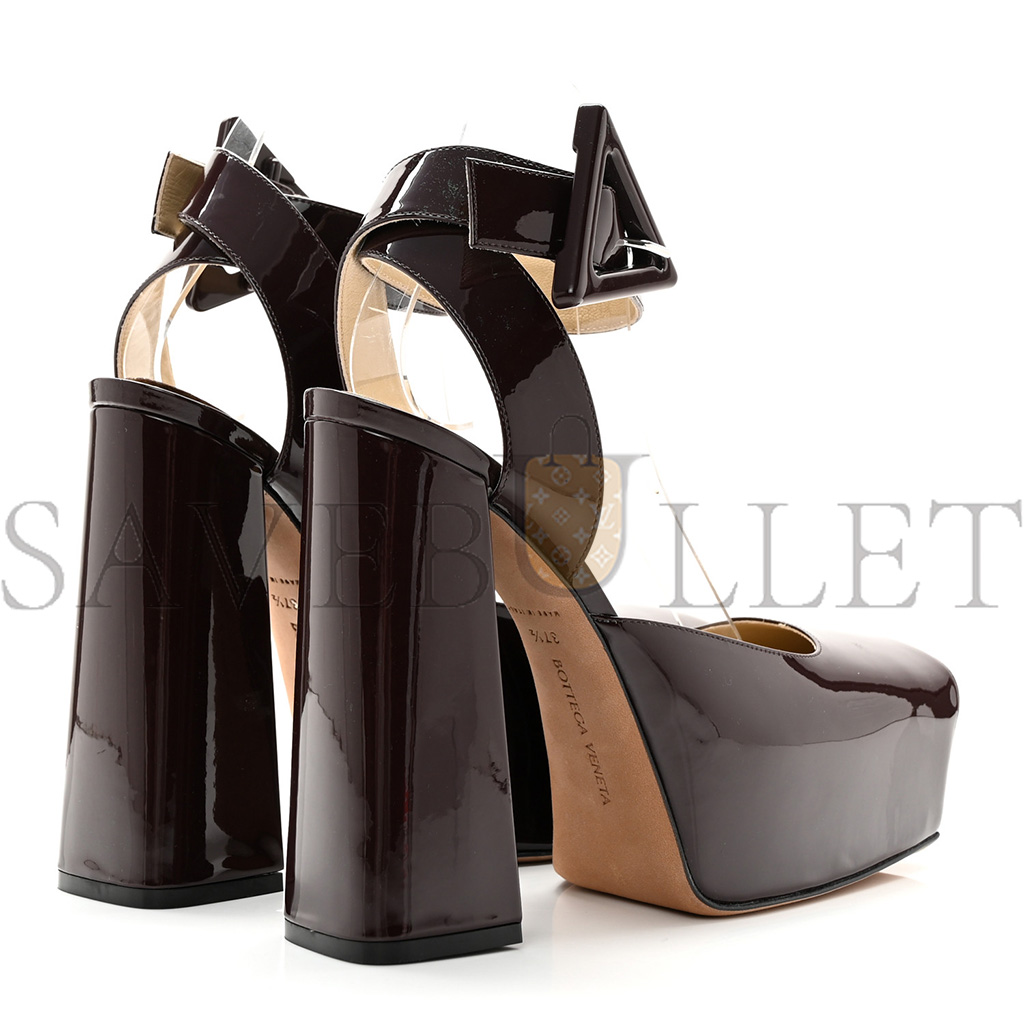 bo*te*ga Ve*ne*ta supergloss patent tower 40 140mm platform pumps 375 fondant