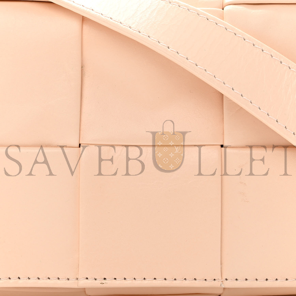bo*te*ga Ve*ne*ta lambskin maxi intrecciato extra mini cassette crossbody bag melon washed  (12*9*4cm)