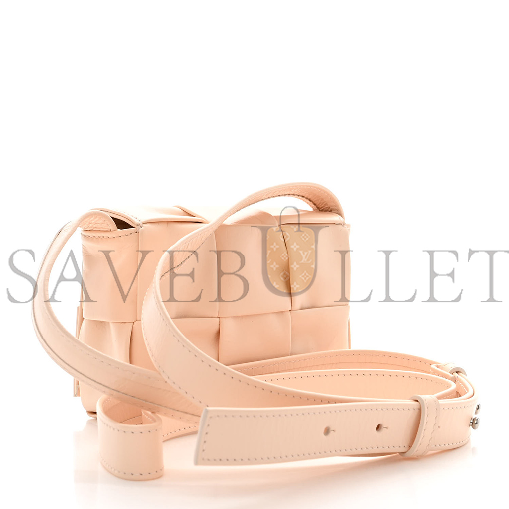 bo*te*ga Ve*ne*ta lambskin maxi intrecciato extra mini cassette crossbody bag melon washed  (12*9*4cm)