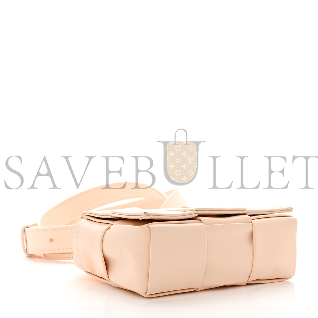 bo*te*ga Ve*ne*ta lambskin maxi intrecciato extra mini cassette crossbody bag melon washed  (12*9*4cm)