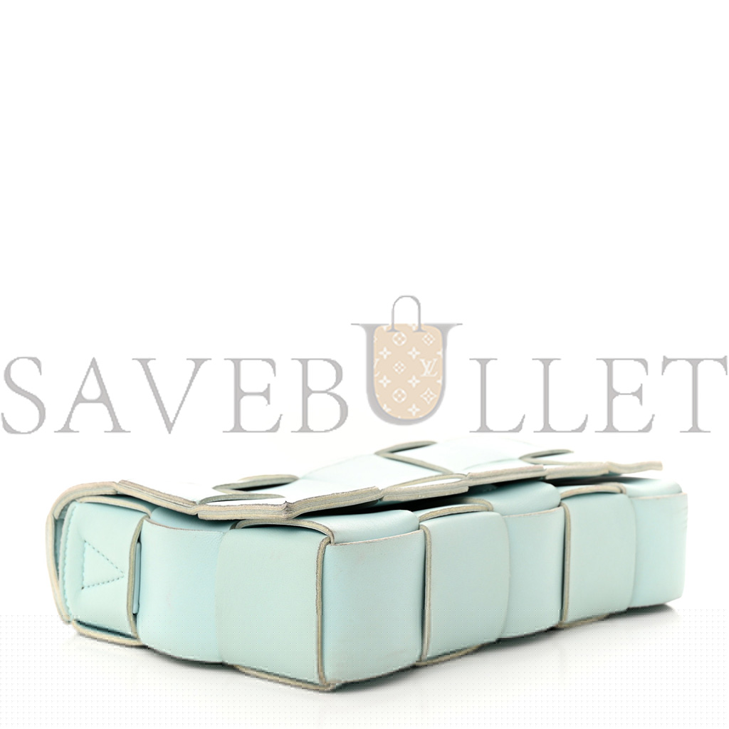 bo*te*ga Ve*ne*ta nappa maxi intreccio cassette bag teal washed  (23*15*5.5cm)