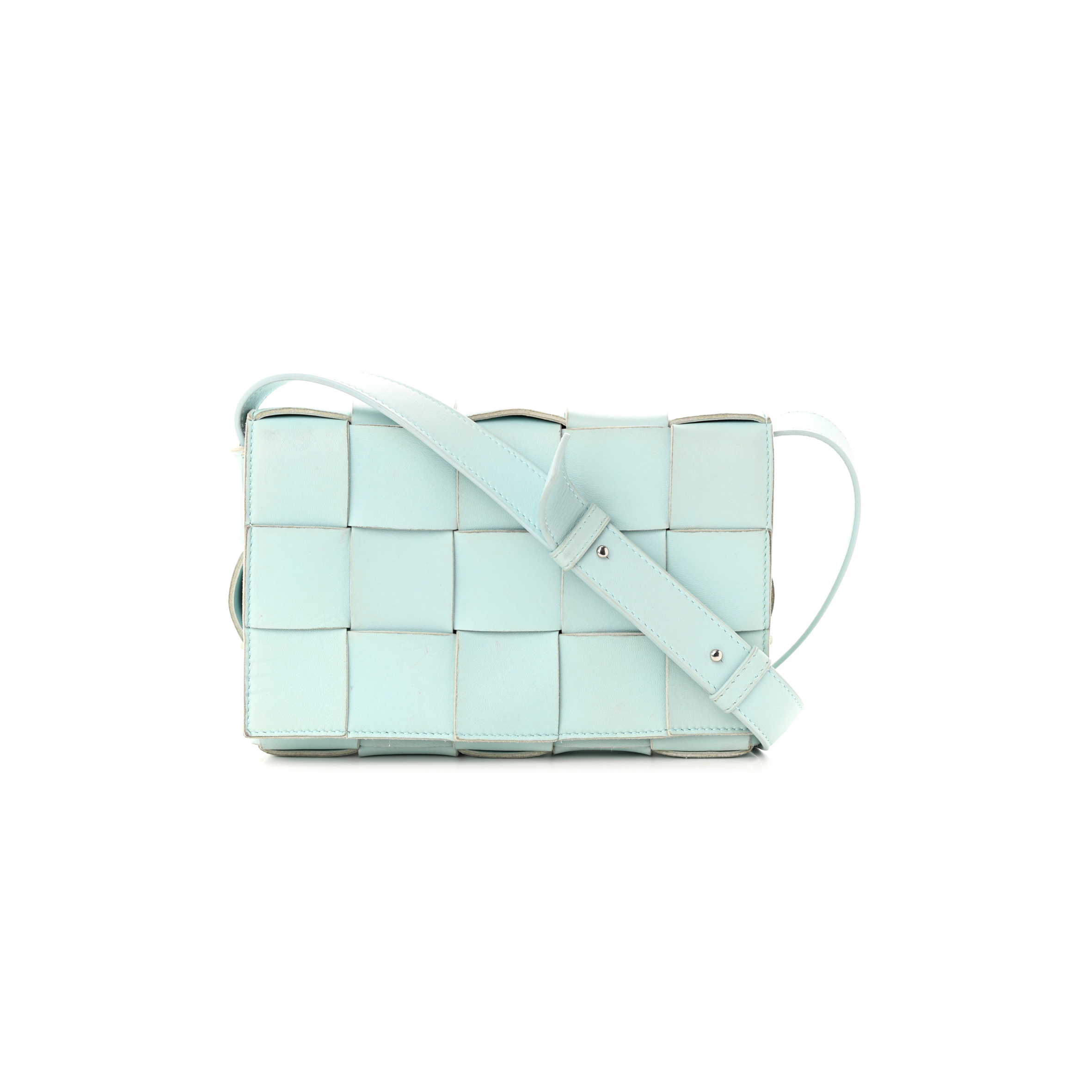bo*te*ga Ve*ne*ta nappa maxi intreccio cassette bag teal washed  (23*15*5.5cm)