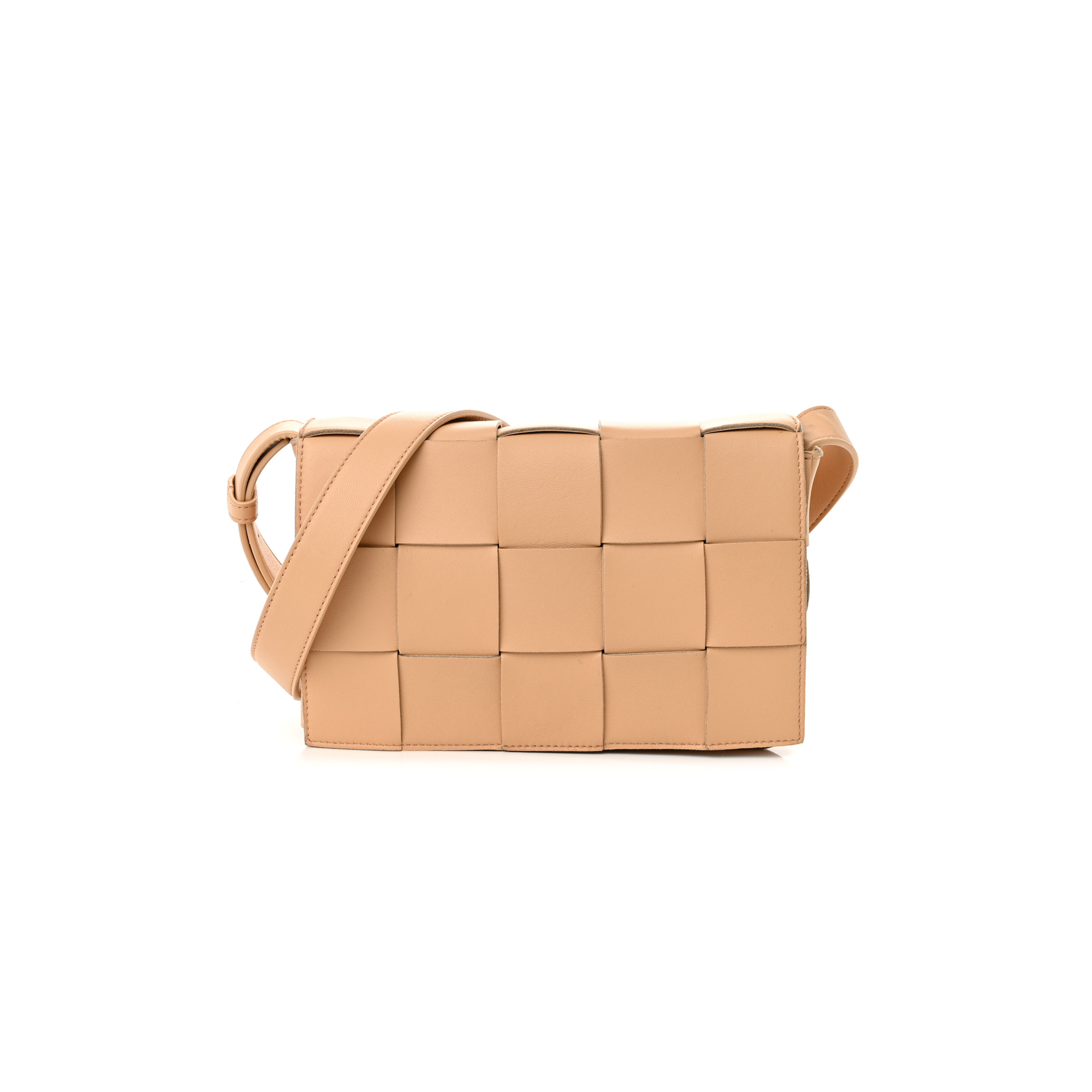 bo*te*ga Ve*ne*ta lambskin maxi intrecciato cassette crossbody bag porridge  (23*15*5.5cm)