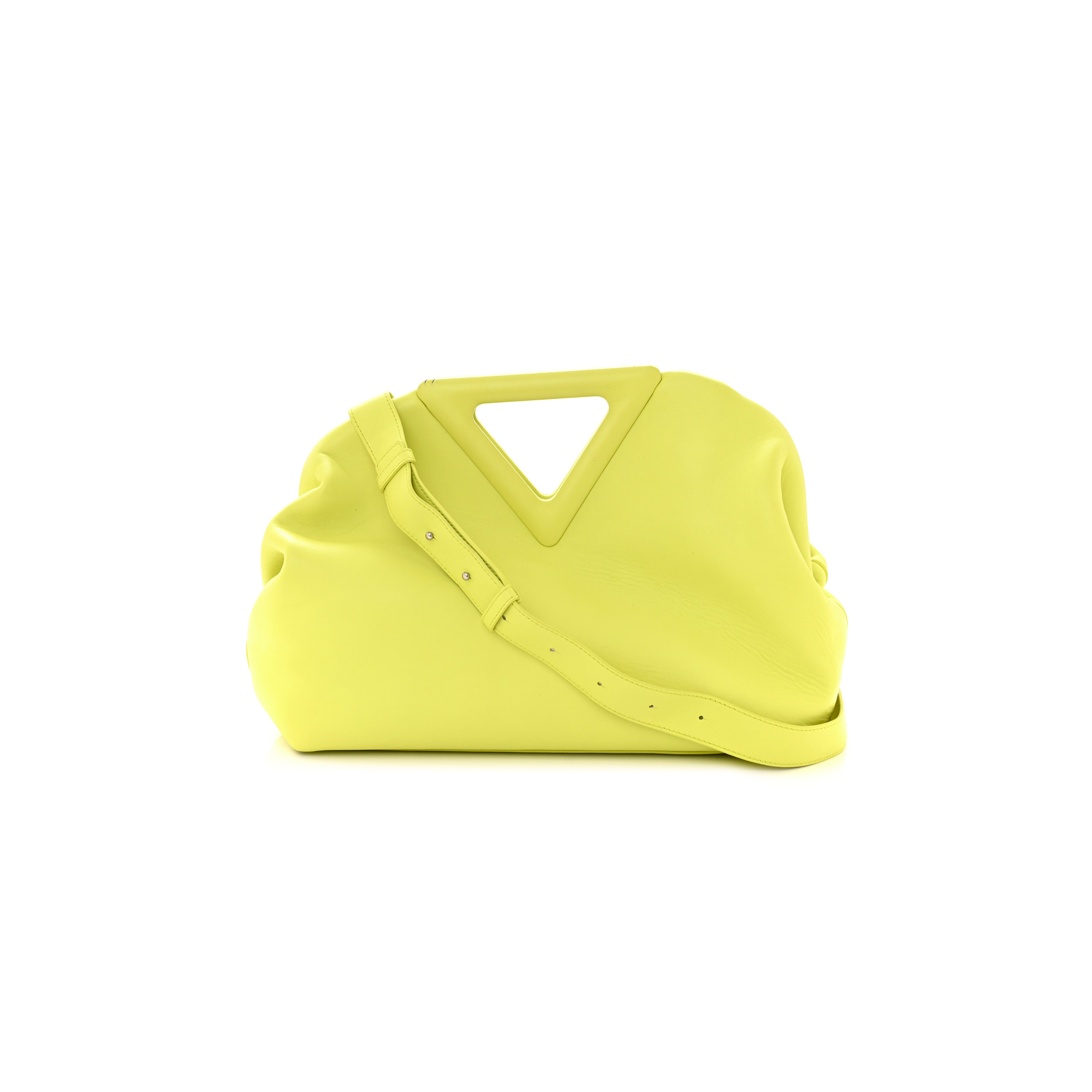 bo*te*ga Ve*ne*ta calfskin medium the point triangle bag seagrass  (32*23*11cm)