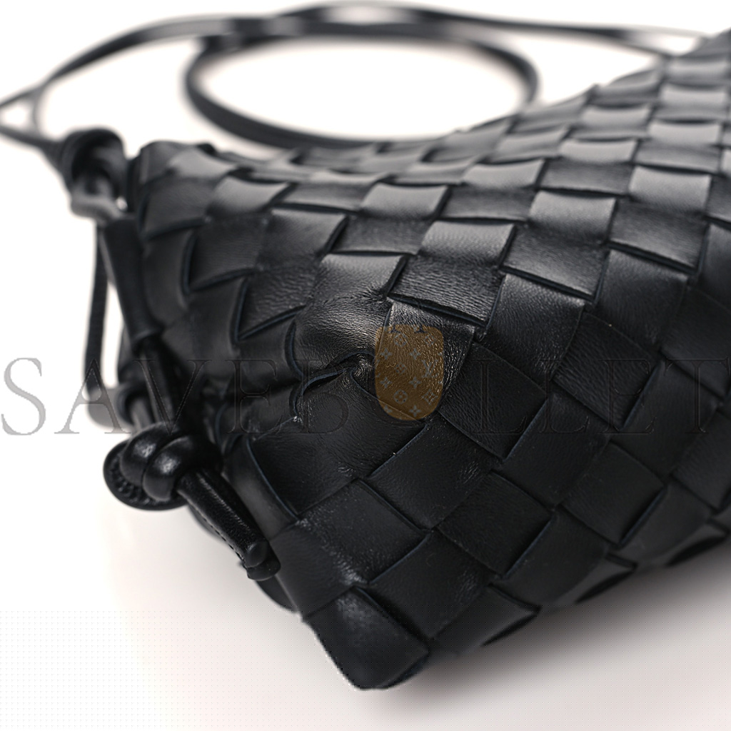 bo*te*ga Ve*ne*ta nappa intrecciato mini loop camera bag black 133093 (17*11*6cm)