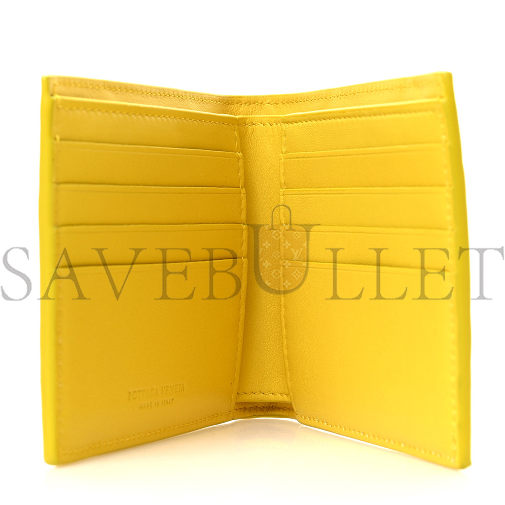 bo*te*ga Ve*ne*ta nappa maxi intrecciato bi fold wallet buttercup  (11*10*2cm)