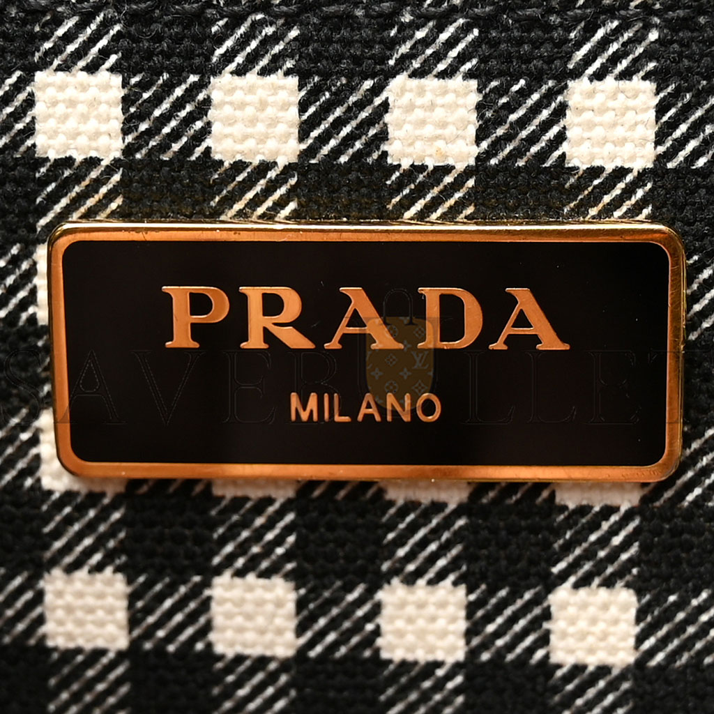 Pra*a canapa small logo tote black talco (27*20*15cm)