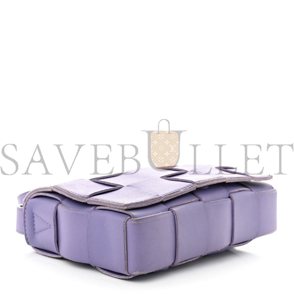 bo*te*ga Ve*ne*ta lambskin intreccio cassette crossbody bag wisteria (23*15*5.5cm)