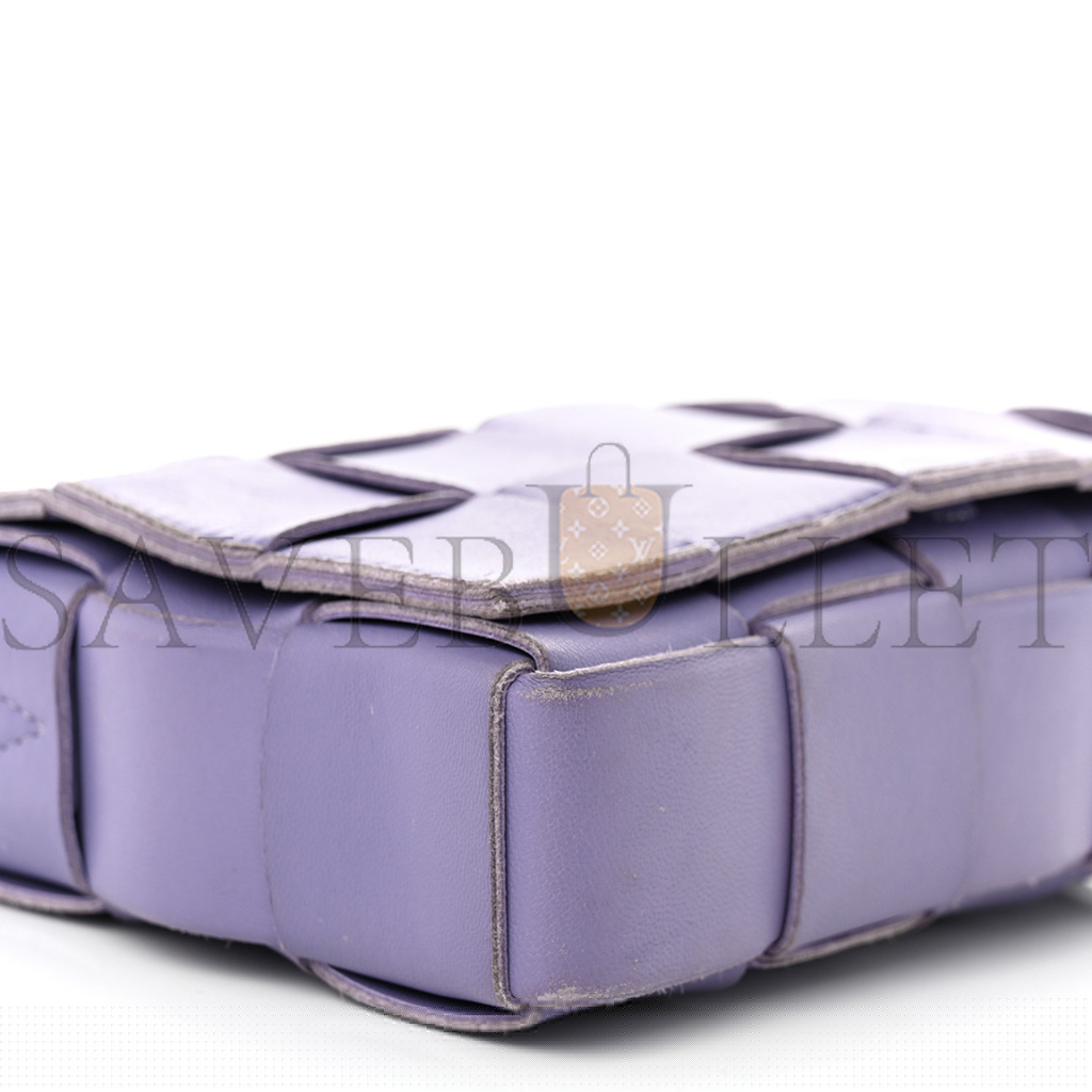 bo*te*ga Ve*ne*ta lambskin intreccio cassette crossbody bag wisteria (23*15*5.5cm)