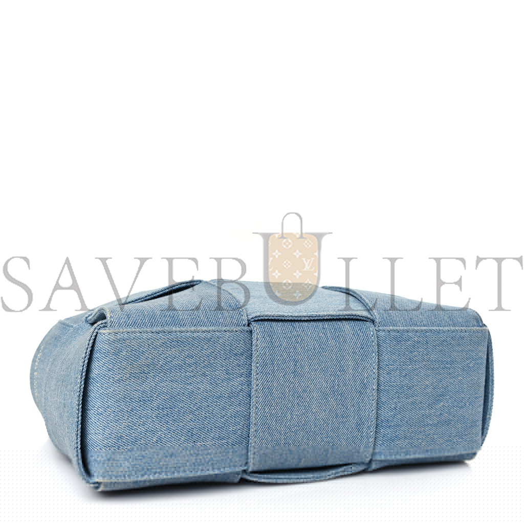 bo*te*ga Ve*ne*ta denim maxi intrecciato mini arco tote blue (27*17*11cm)