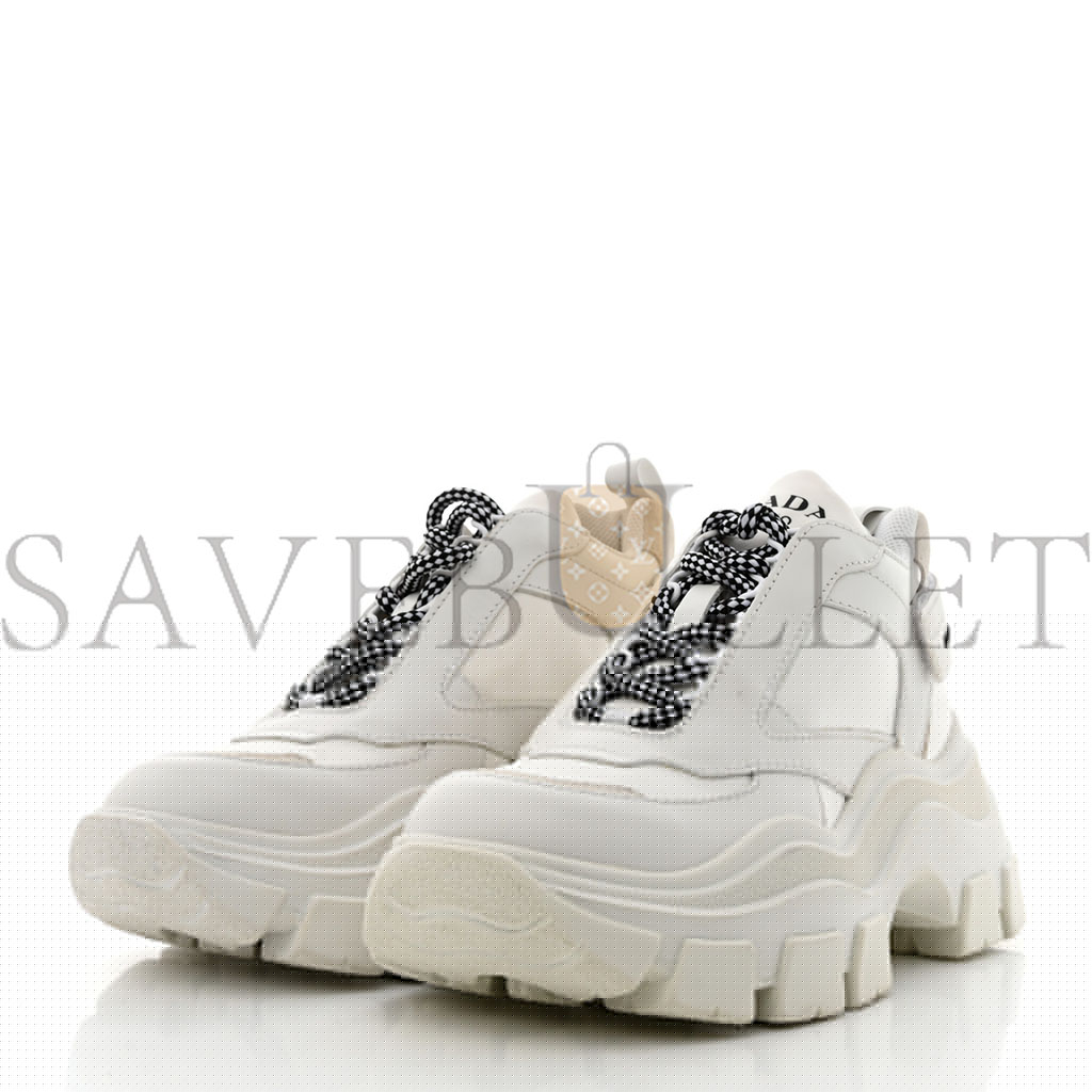 Pra*a nylon nevada calfskin mens pegassus sneakers 5 white