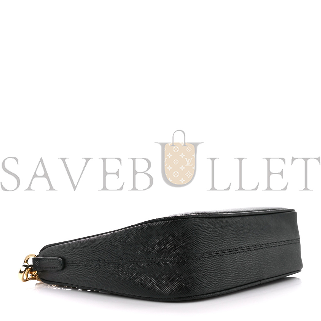 Pra*a saffiano lux re-edition 2005 shoulder bag black  (22*17*6cm)