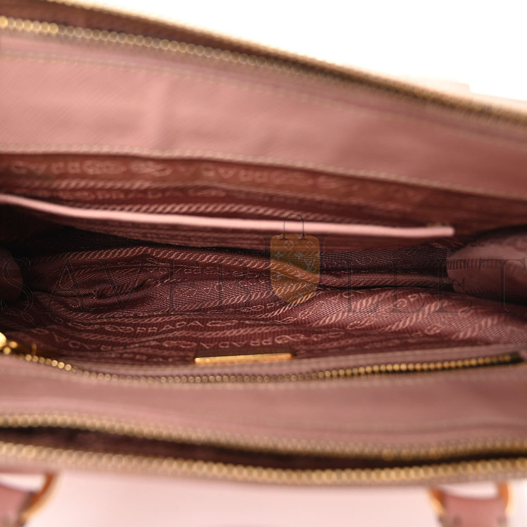 Pra*a saffiano small galleria double zip tote orchidea (27*17*11cm)