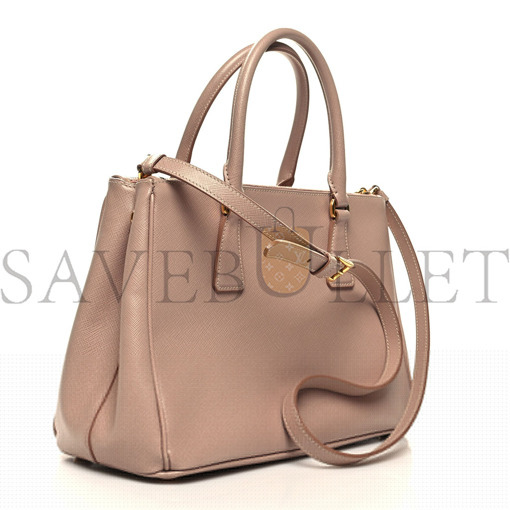 Pra*a saffiano small galleria double zip tote cammeo (29*20*13cm)