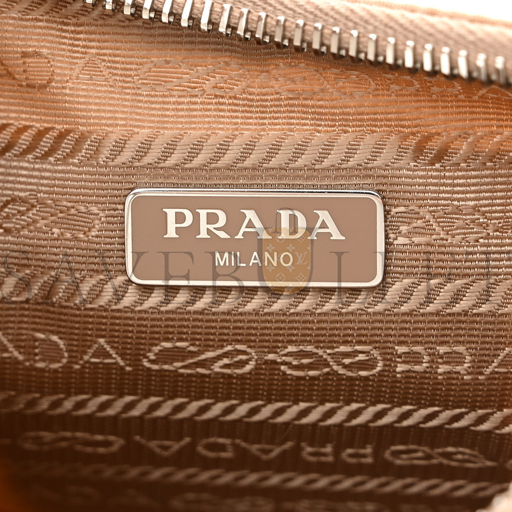 Pra*a tessuto nylon saffiano mini re-edition 2005 bag cammeo (22*17*6cm)