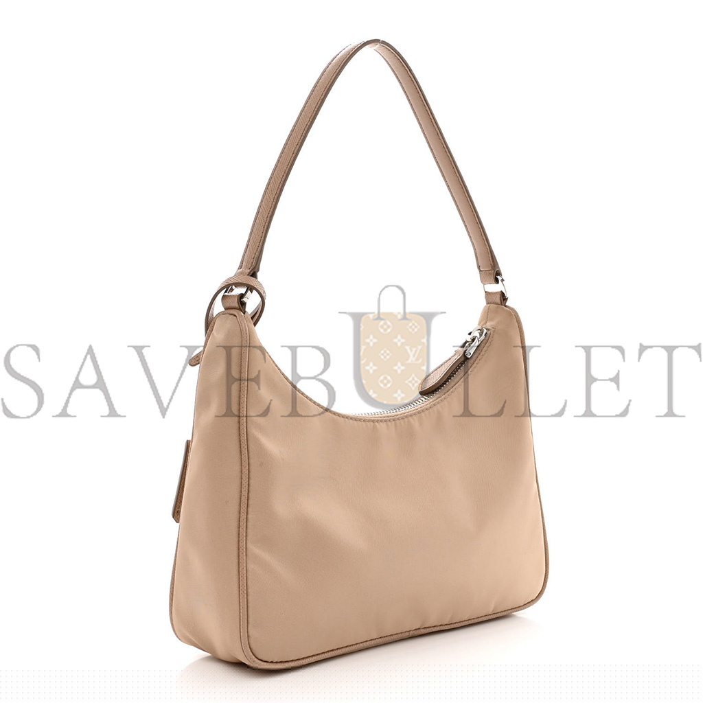 Pra*a tessuto nylon saffiano mini re-edition 2005 bag cammeo (22*17*6cm)