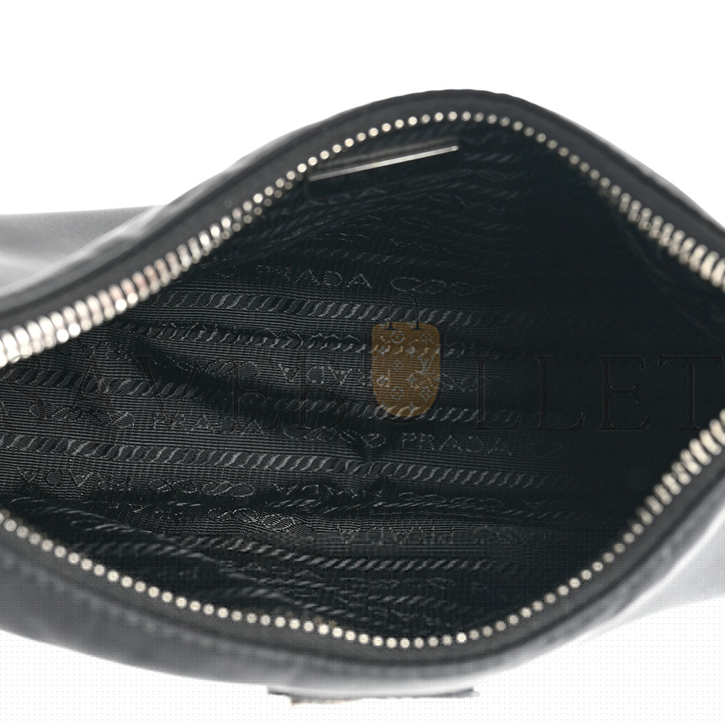 Pra*a tessuto nylon saffiano mini re-edition 2005 bag black (23*14*8cm)