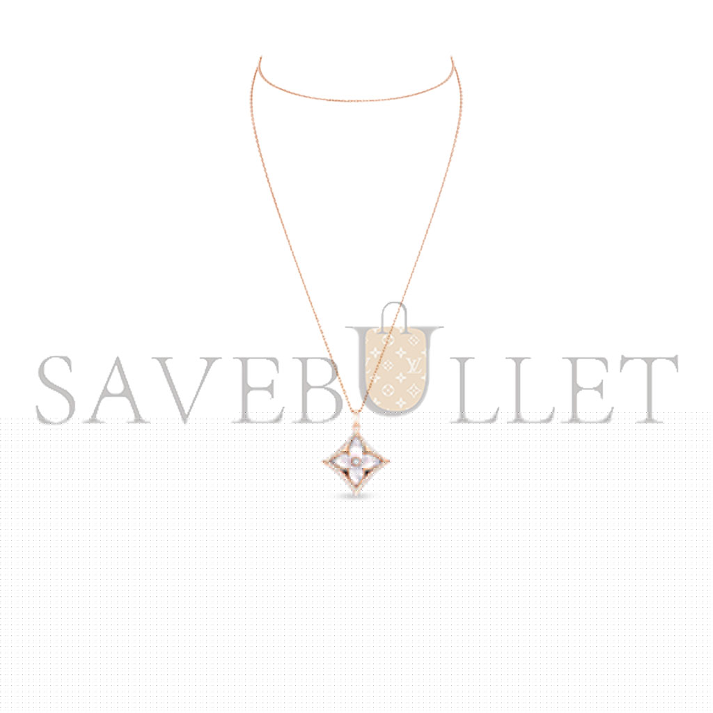 l**is V*t*n colour blossom xl medallion, pink gold, white mother-of-pearl and diamond q93896