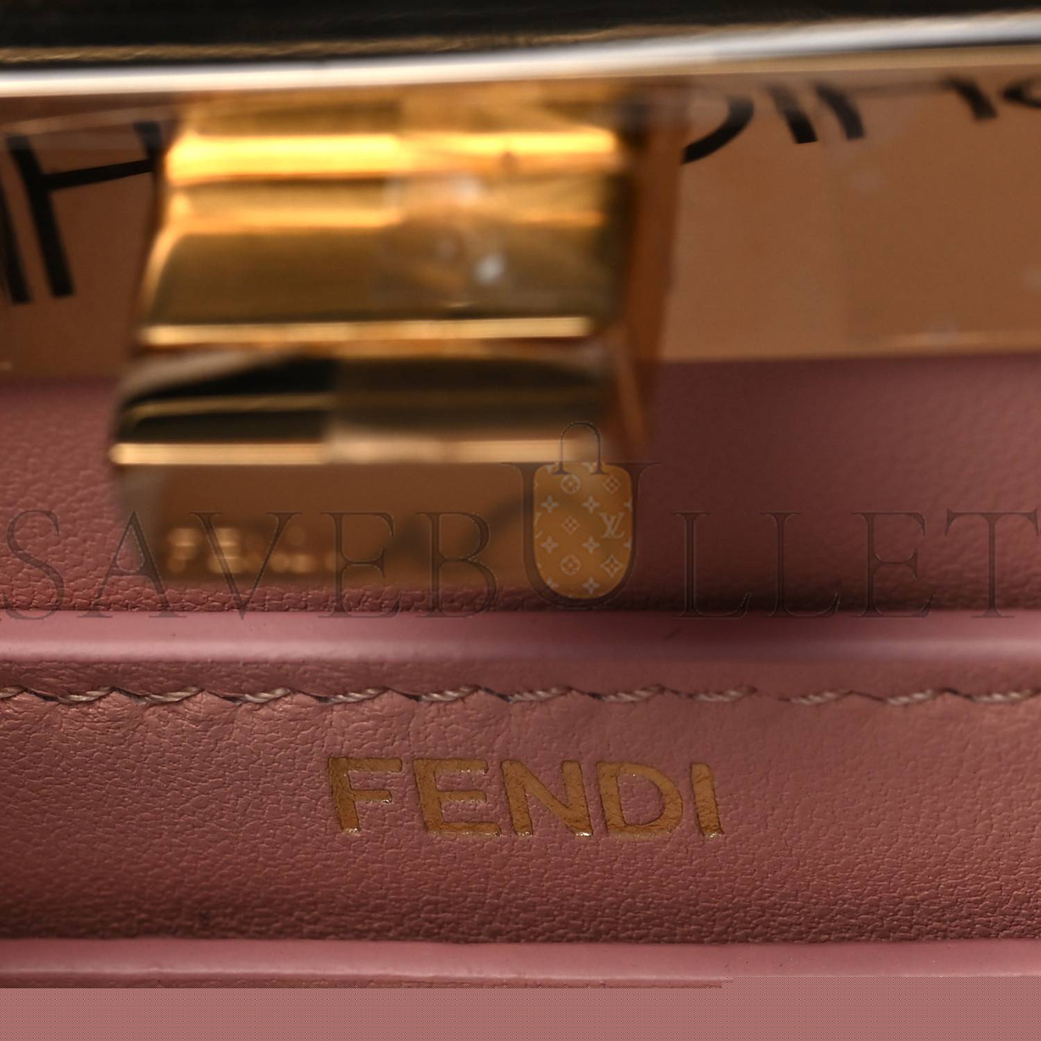 F**di shiny nappa petite peekaboo i see u satchel baby pink (20*15*11cm)