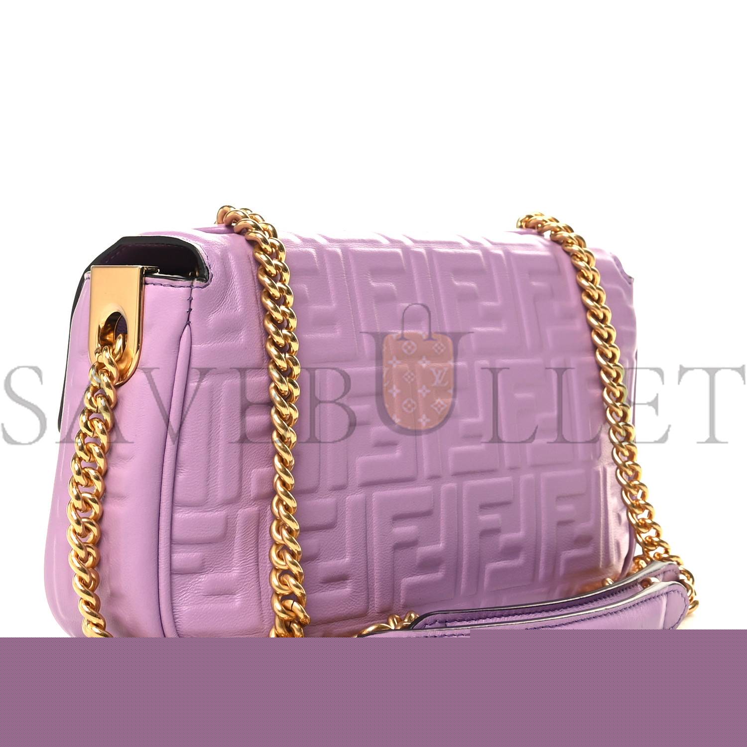 F**di nappa small ff embossed midi chain baguette violetta (23*13*6cm)